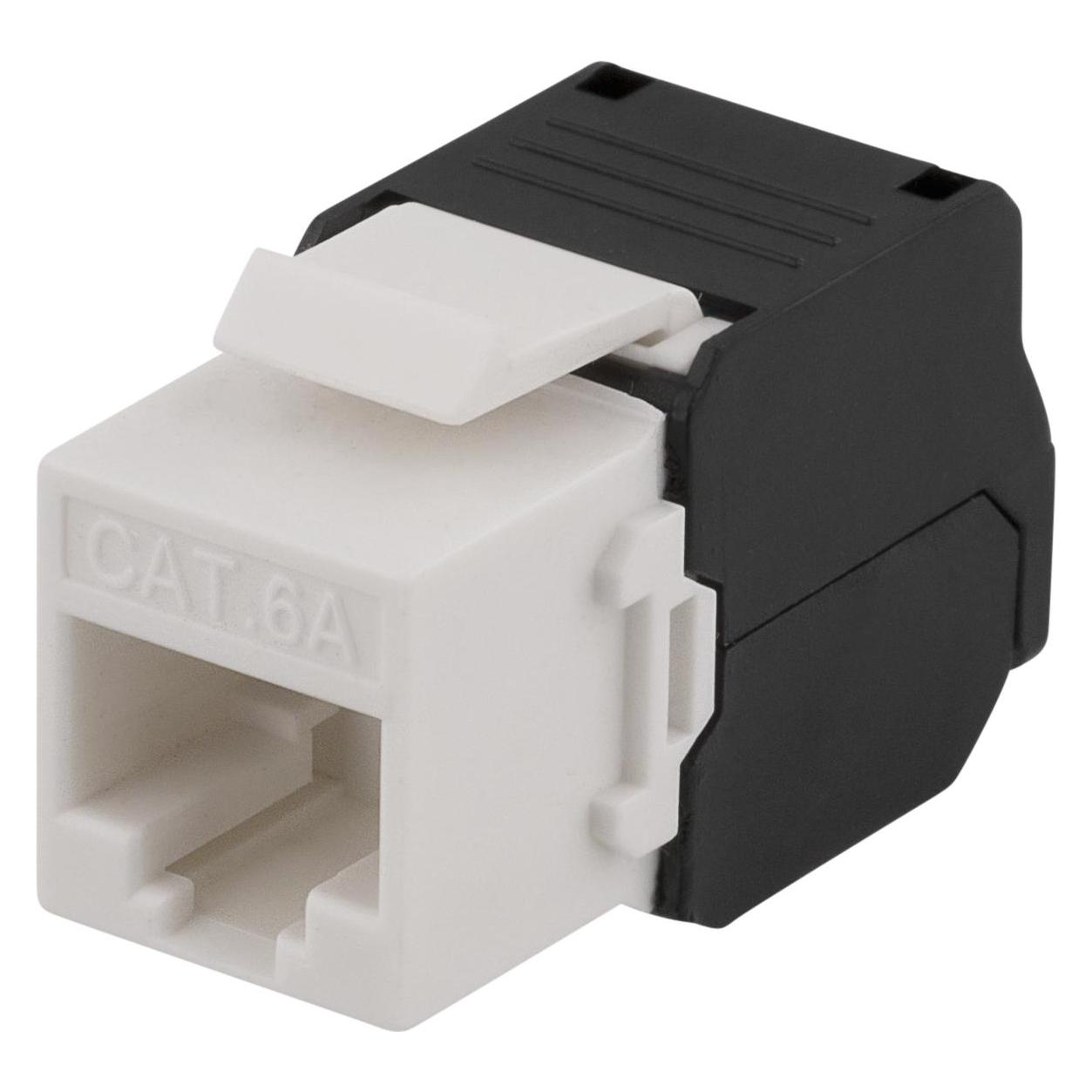 Deltaco Cat6A Keystone jack toolless clamp termination plastic whit (Keystone Modul) (MD-120)