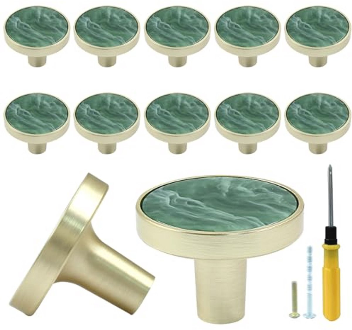 12 Stuks Gouden Ronde Dressoir Knoppen voor Keuken- en Meubels