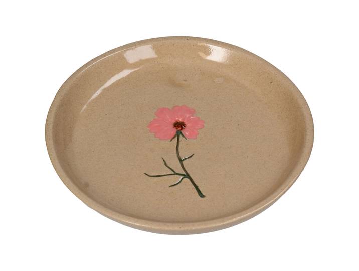 Dekoteller Flora D15.5cm beige Steingut - Dekoration