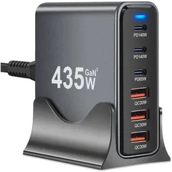 keepdrum USB-Schnell-Ladestation YMX435 6 Anschlüsse (435 W, 6 Ports), USB Ladegerät, Schwarz