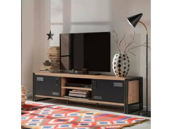 Dmora TV-Schrank Polaris: 180x45x50 cm, Braun, 2 Fächer