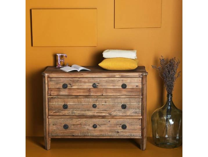 Commode en vieux pin massif - l107 cm