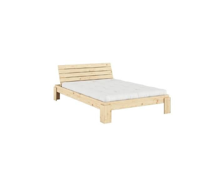 Karup Design Stauraumbett Layers Bed Headboard, Bettgestell mit Stauraumkopfteil, mehrere Größen, inkl. Lattenrost, excl. Matratze, FSC®-zertifiziertes Massivholz