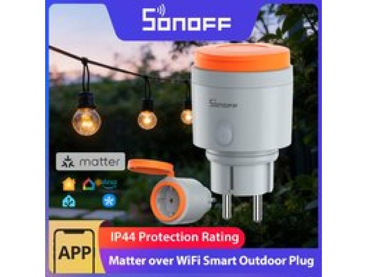 SONOFF S61STPF-PM-O Buitenstopcontact (Type F) Matter Over WiFi Slimme Stekker Energiekostenmonitoring Overbelastingsbeveiliging Gepland