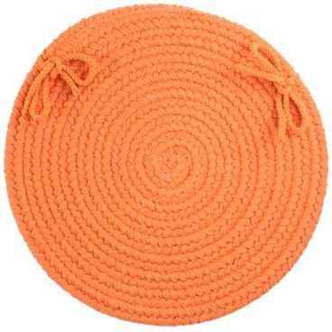 "Indoor/Outdoor WearEver Chair Pads 15"" Round, Set of 4 by Rhody Rug in Mango"