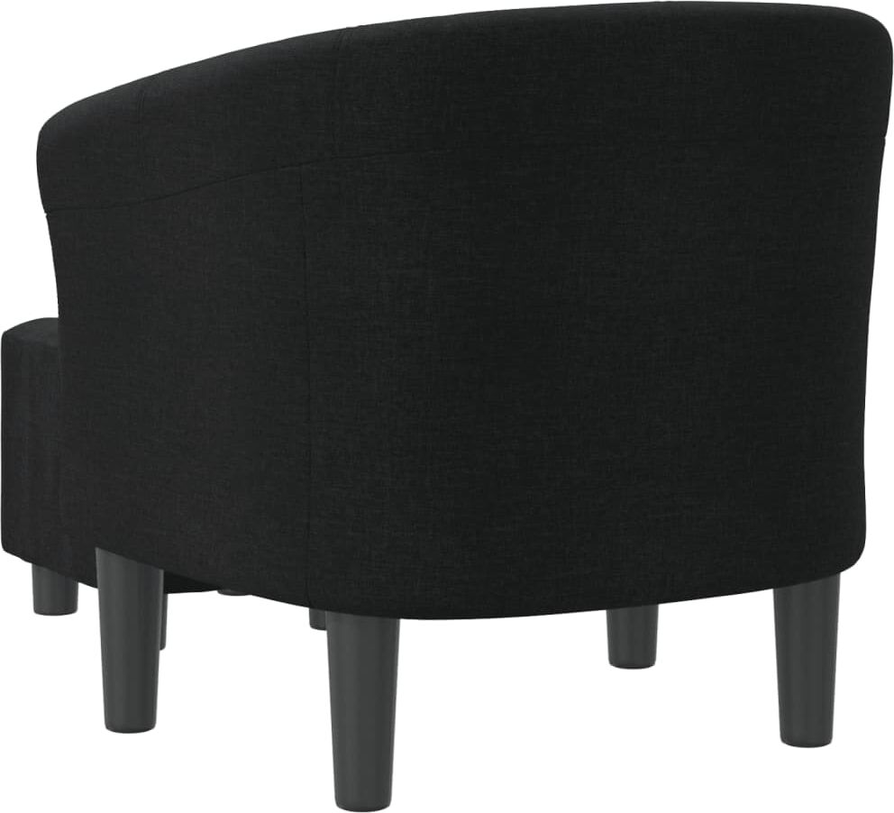 vidaXL Chaise cabriolet avec repose-pied noir tissu