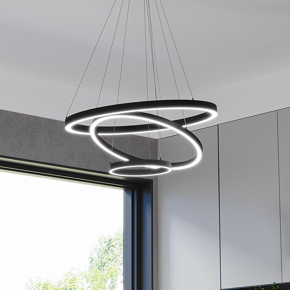 Metro Fanchone 3 - Light Geometric Chandelier LED Pendant Lighting Acrylic 125cm H X 60cm W X 60cm D