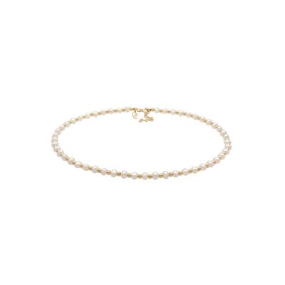 Choker ELLI PREMIUM "Halskette Choker Süßwasserzuchtperlen 925 Sterling Silber vergoldet" Gr. 38, gold, Halsketten, Damen, ohne Stein, Silber 925 (Sterlingsilber)