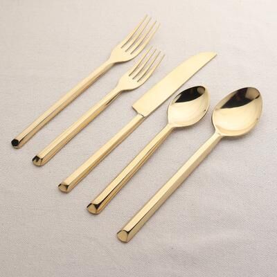 INOX ARTISANS Plateau Bronze PVD 5 Pc. Flatware Set