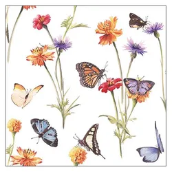 Ambiente, Servietten, Motivserviette 33x33cm Butterfly garden (20 Stk., 33 x 33 cm)