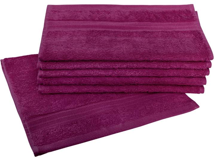 Gaestehandtuecher DYCKHOFF Siena , rot (vino), B:30cm L:50cm, Frottier, Obermaterial: 100% Baumwolle, Handtücher, Gaestehandtuecher, mit Bordüre