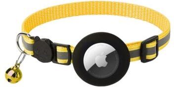 Fusion Finds Peace Of Mind Air Tag Cat Collar With Safety Breakaway Buckle yellow