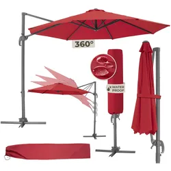 tectake® Sonnenschirm, Ø 300 cm, 6 einstellbare Neigungsstufen, UV-Schutz 50+, inklusive Schutzhülle