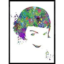 POSTER Amelie Aquarellstil A4 Schwarzer Rahmen
