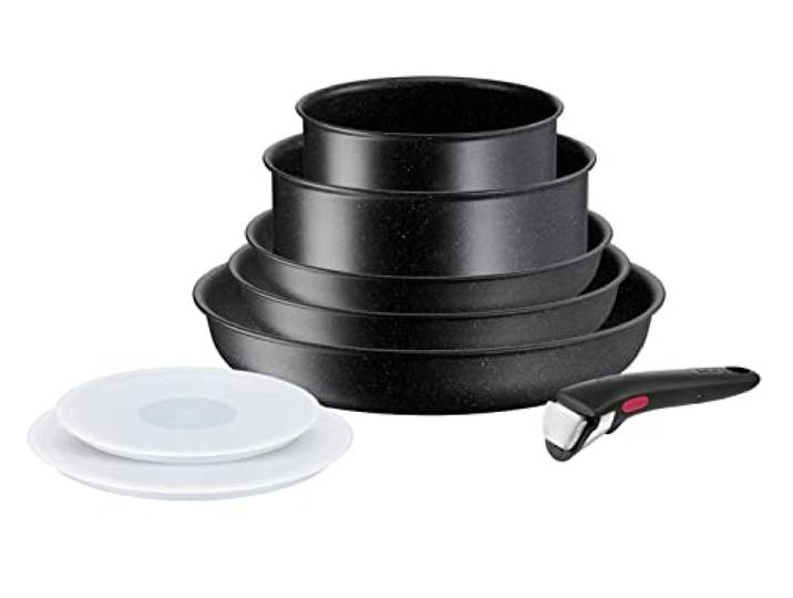 Tefal Ingenio Black Stone Kochgeschirr, 7-teilig