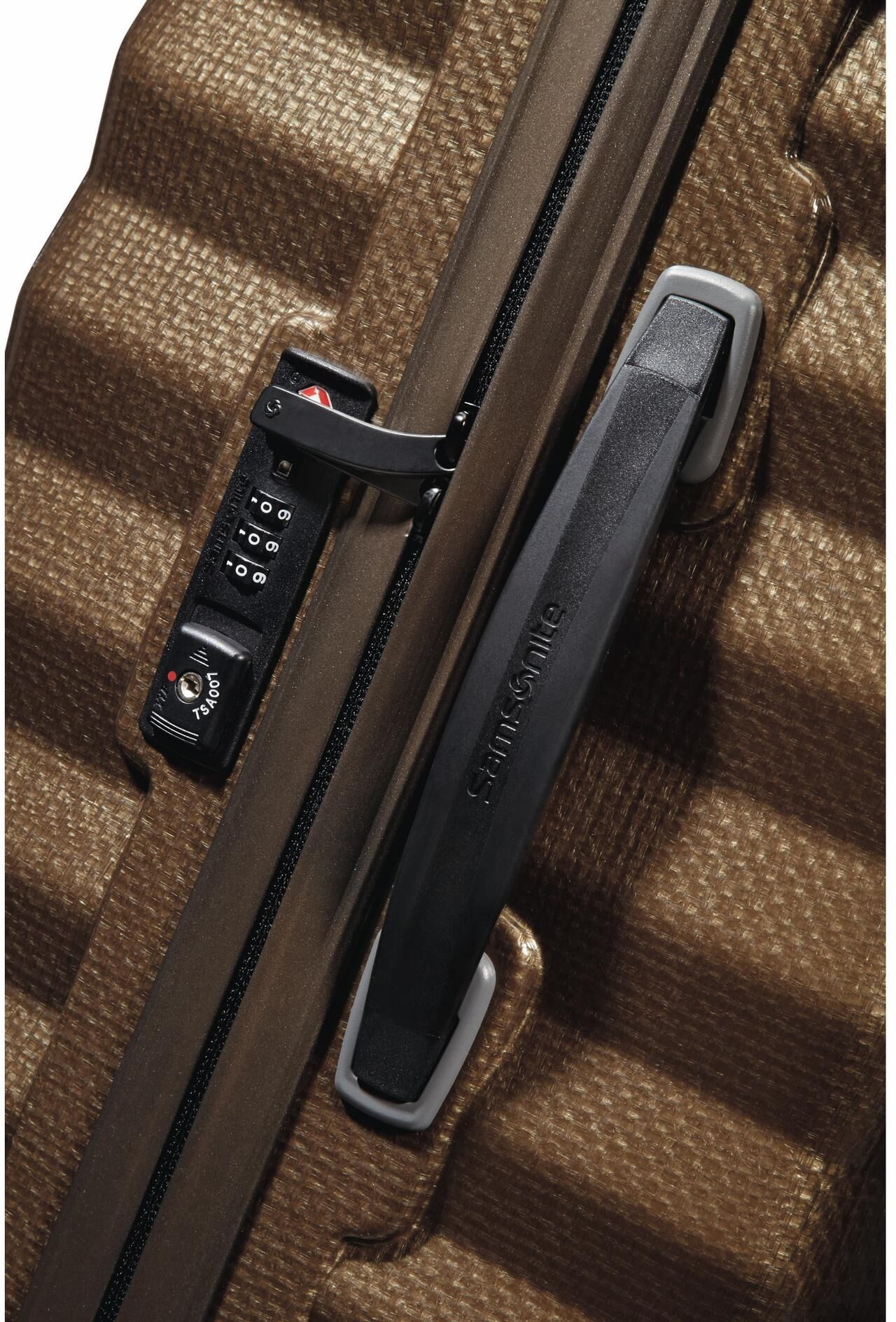 Koffer SAMSONITE "Lite Shock Spinner", Damen, Gr. B/H/T: 40cm x 55cm x 20cm, beige (sand), Polypropylen, Koffer Koffer sand B/H/T: 40cm x 55cm x 20cm