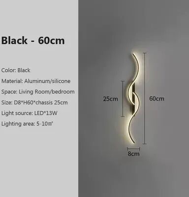 Friendly Fresh Finds Modern LED Branch Wall Lamp Minimalist Bedroom Living Room Lighting Decor black60cm natural White