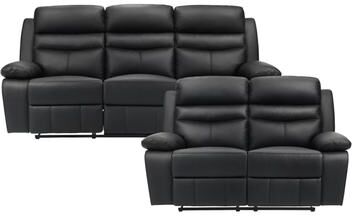 Fremont & Park Peperomia Leather 2-Piece Manual Double Reclining Living Room Sofa Set