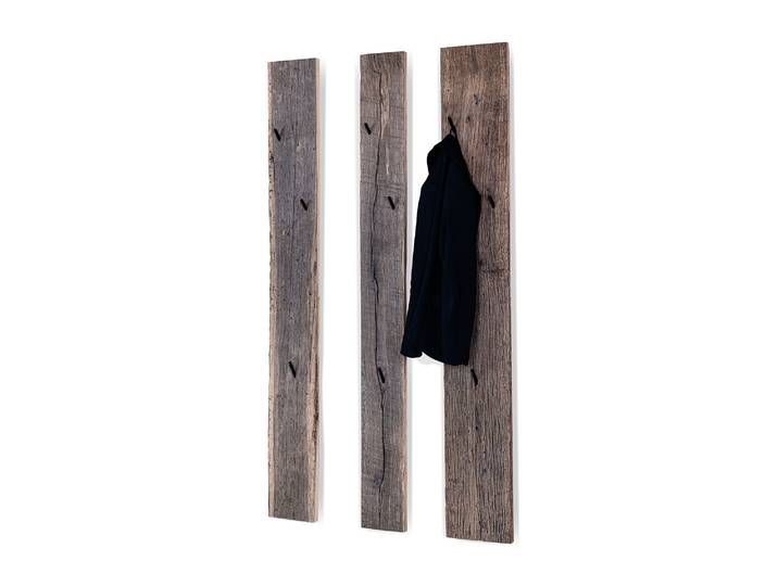 3er Set Garderobenleisten , Material Massivholz, Eiche Altholz