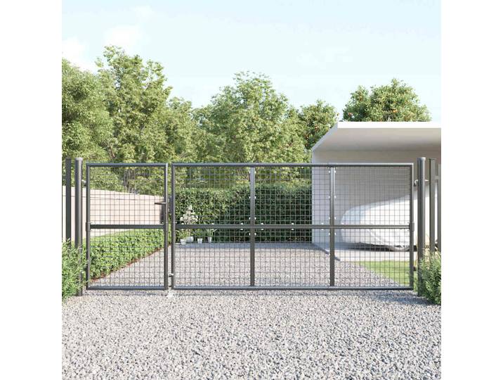vidaXL Maschen-Gartentor Anthrazit 350x125 cm Verzinkter Stahl