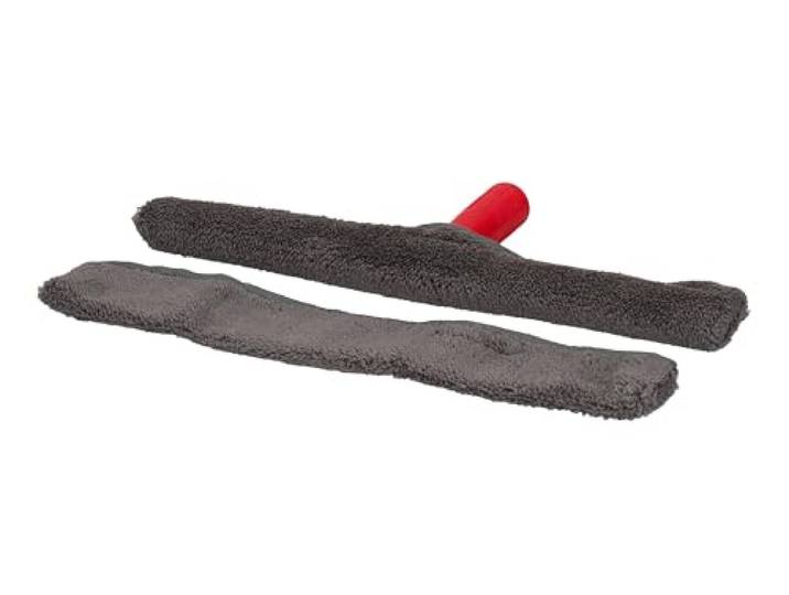Dirt Devil Kit de Nettoyage pour Vitre - Manche Télescopique 57-129 CM - 2X Chiffon Microfibre - Gris/Rouge