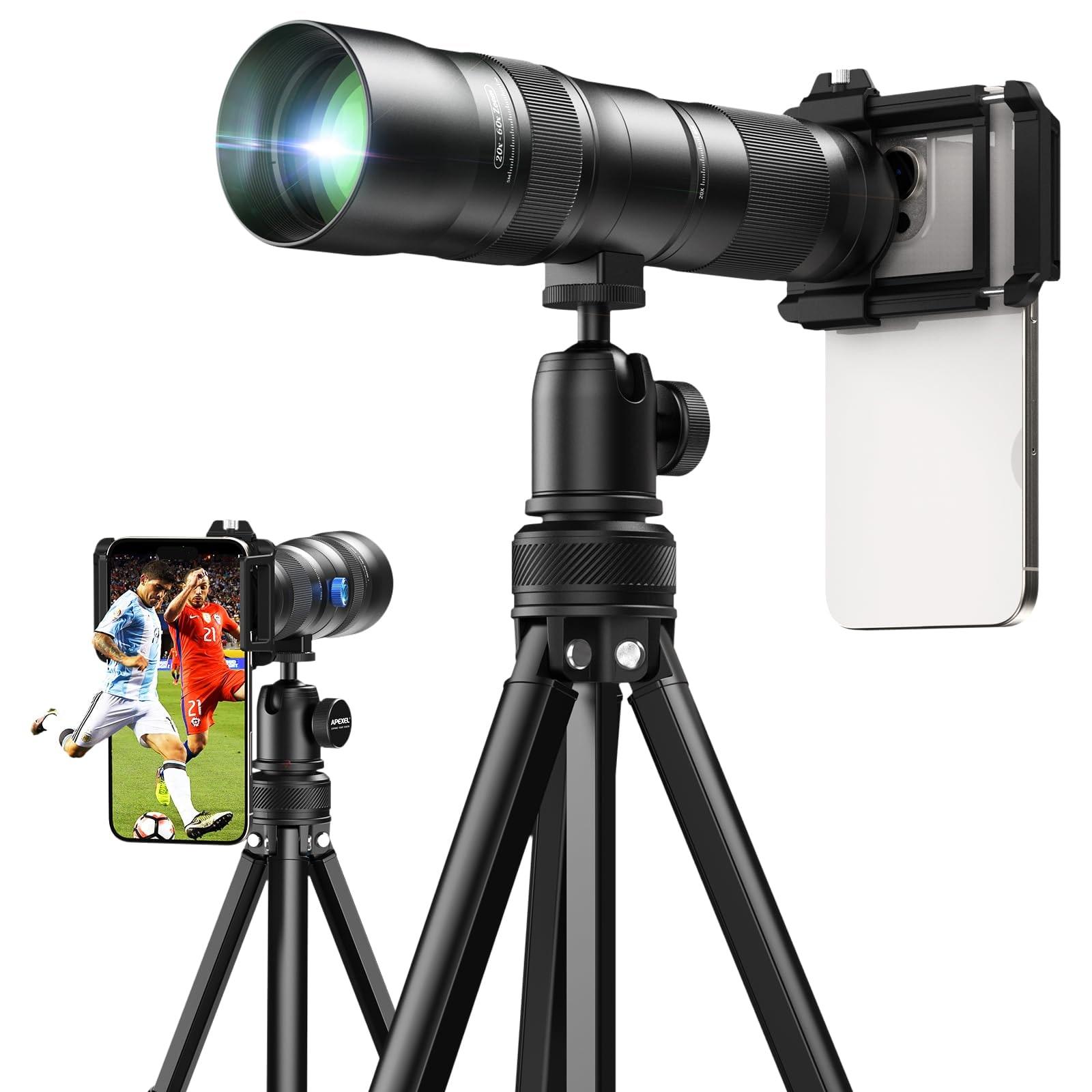 Handyobjektiv Smartphone-Teleobjektiv Zoomobjektiv - 20-60x Zoom - 58 mm Filtergewinde - 741 g