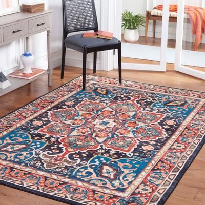SAFAVIEH Riviera Machine Washable Slip Resistant Harriette Oriental Rug