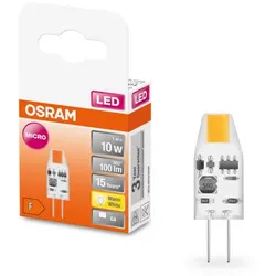 Aktion: Nur noch angezeigter Bestand verfügbar:     OSRAM G4 LED MICRO PIN warmweißes Licht 12V Lampe 1W wie 10W sehr sparsam Niedervolt