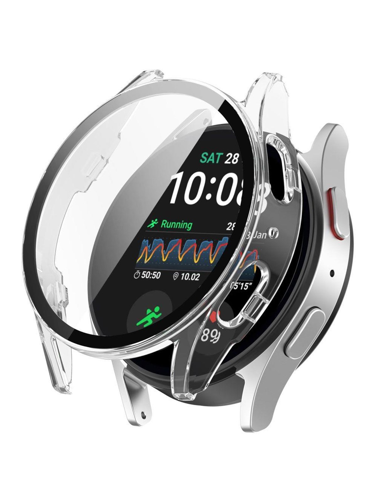 Tech-Protect Defense360 Case for Samsung Galaxy Watch 7 (44mm) - Clear