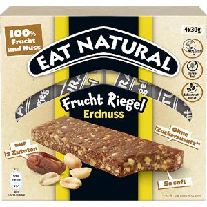 Eat-Natural Fruchtriegel Erdnuss, ohne Zuckerzusatz, je 25 g, 4 Riegel