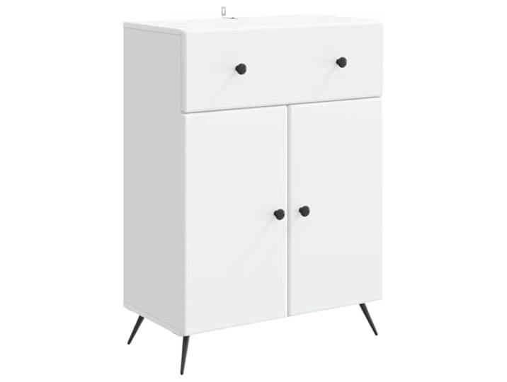 GHVBNMF Sideboard Weiß 66x34,5x90 cm Kommode mit Schublade & Türen Kompaktes Anrichte-Möbel für Esszimmer und Flur mit verstellbarem Einlegeboden und 60 kg Belastbarkeit.