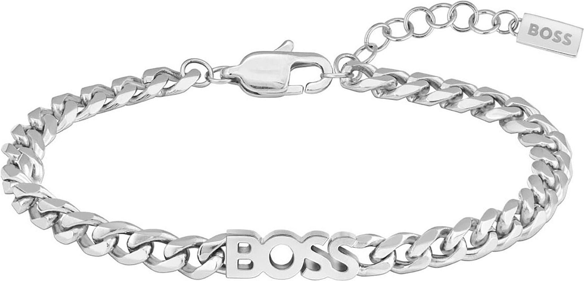 Armband BOSS "KASSY FOR HER", silber (edelstahlfarben), Armbänder, 18cm, Edelstahl, Armband