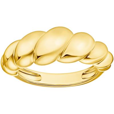 Fingerring THOMAS SABO "Organische Formen Ring gedreht" Gr. 58, gold (gelbgoldfarben), Fingerringe, Damen, 58, Silber 925 (recycelt), 3mm, Fingerring