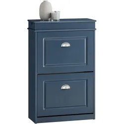 SCHUHSCHRANK mit 2 Klappen Blau 54x82x24cm