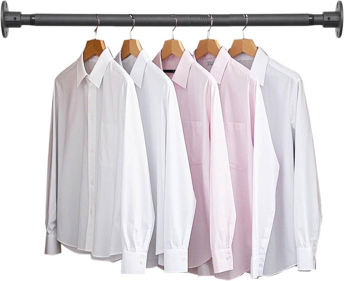Zwarte Kledingrail 76-234 cm - Verstelbare kledingrail voor kasten en wasruimtes