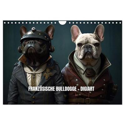 Französische Bulldogge KI Digiart (Wandkalender 2027 DIN A4 quer), CALVENDO Monatskalender