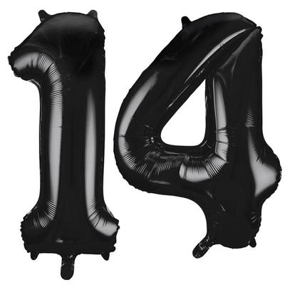 XL Folienballon schwarz Zahl 14