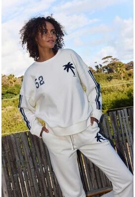 O'Neill s Team Oversized Crew Neck Fleece in Tofu, Size Large