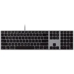 Matias Wired USB-C Keyboard for Mac - Space Gray - U.S. Version USB Tast (US, Kabelgebunden), Tastatur, Grau