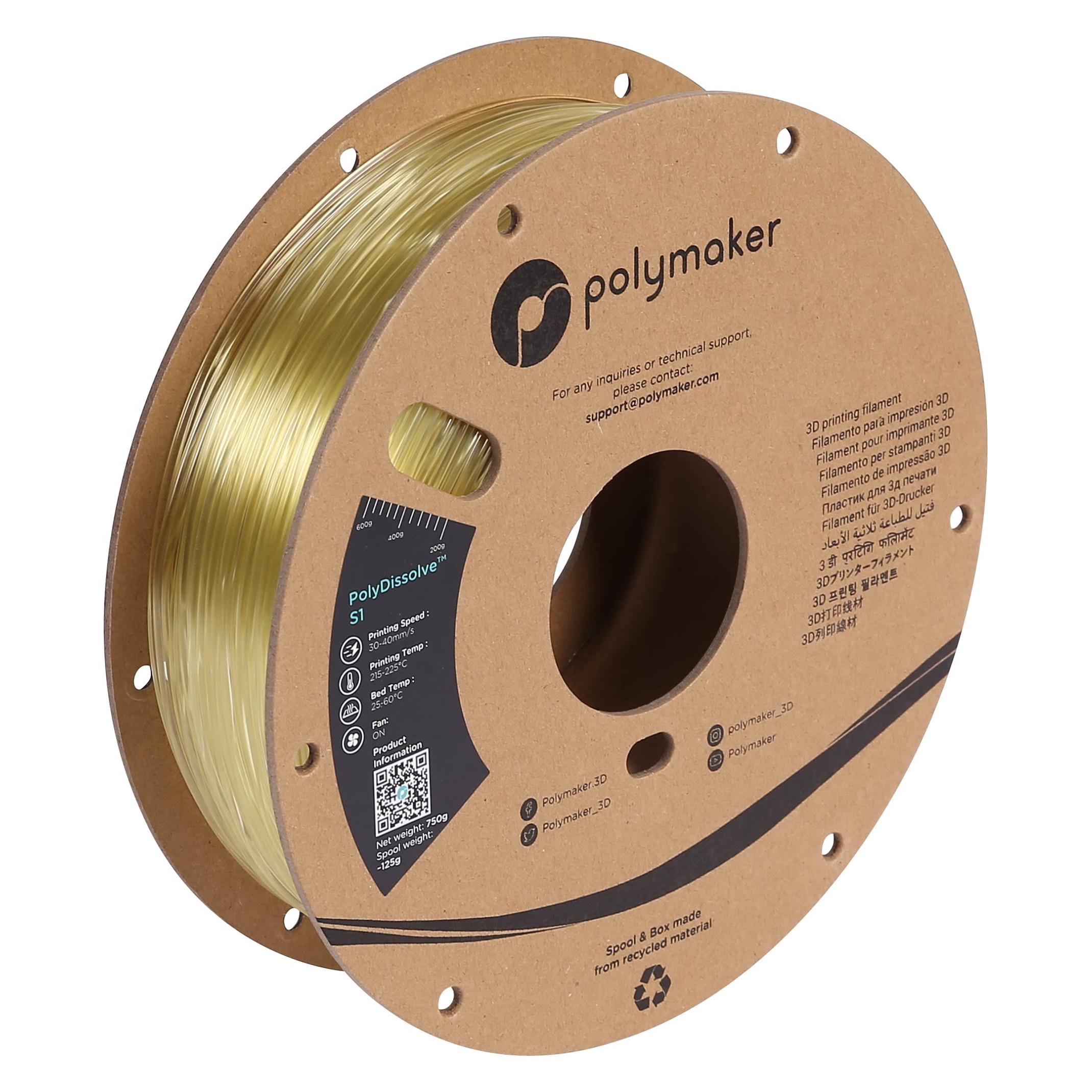 Polymaker PH01001 PolyDissolve S1 Filament PVA wasserlöslich 1.75 mm 750 g Natu (PVA, 75 g, 1.75 mm) (PH01001)