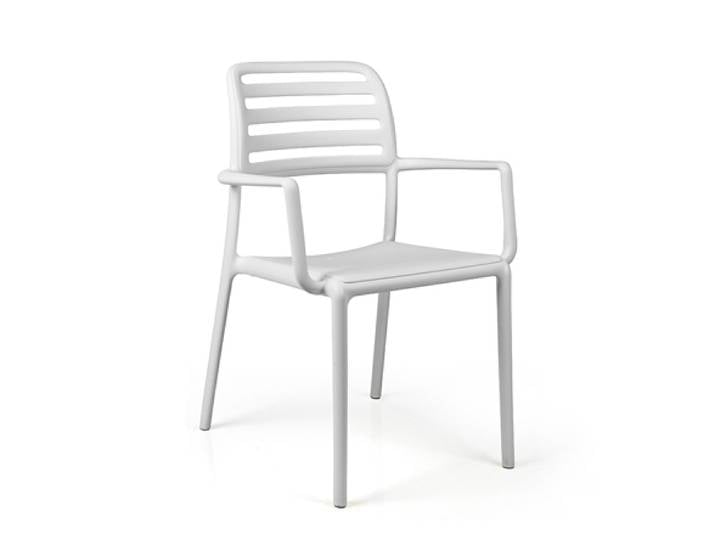 NARDI set de 4 chaises avec accoudoirs COSTA pour extérieur GARDEN COLLECTION (Blanc - Polypropylène)