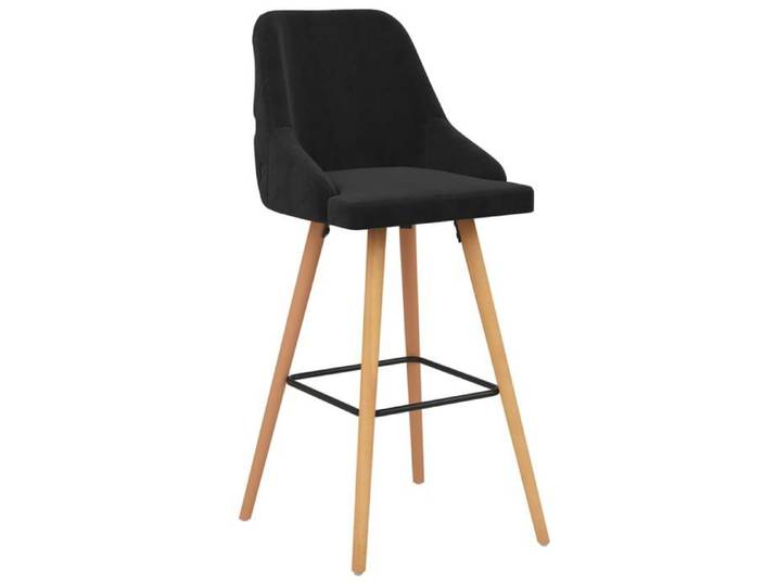 Chaises de bar CLOUD lot de 2 Tabourets Hauts Siège Haut noir velours LV516