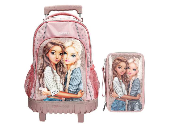 Depesche Germany Schul-Set Trolley Dots TOPModel rosa 2-tlg., Rosa, 2x2 cm, unisex, Füttern, Kindergartenzubehör