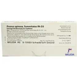 Prunus Spinosa Summitates Rh D 3 Ampulle 8X1 ml