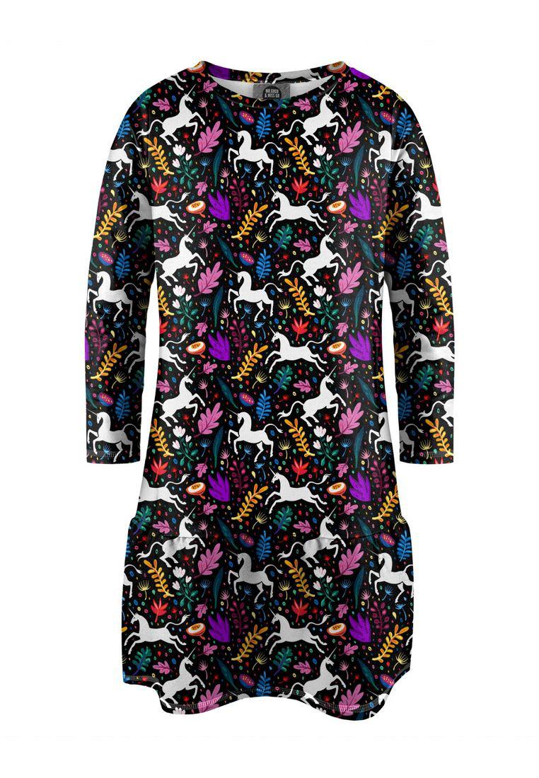 "Folk Unicorn" Langarmkleid