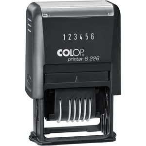 Colop Zahlenstempel Printer S 226, mit Ziffern 0 - 9, aus Kunststoff, selbstfärbend, Schrifthöhe 4 mm, 6-stellig