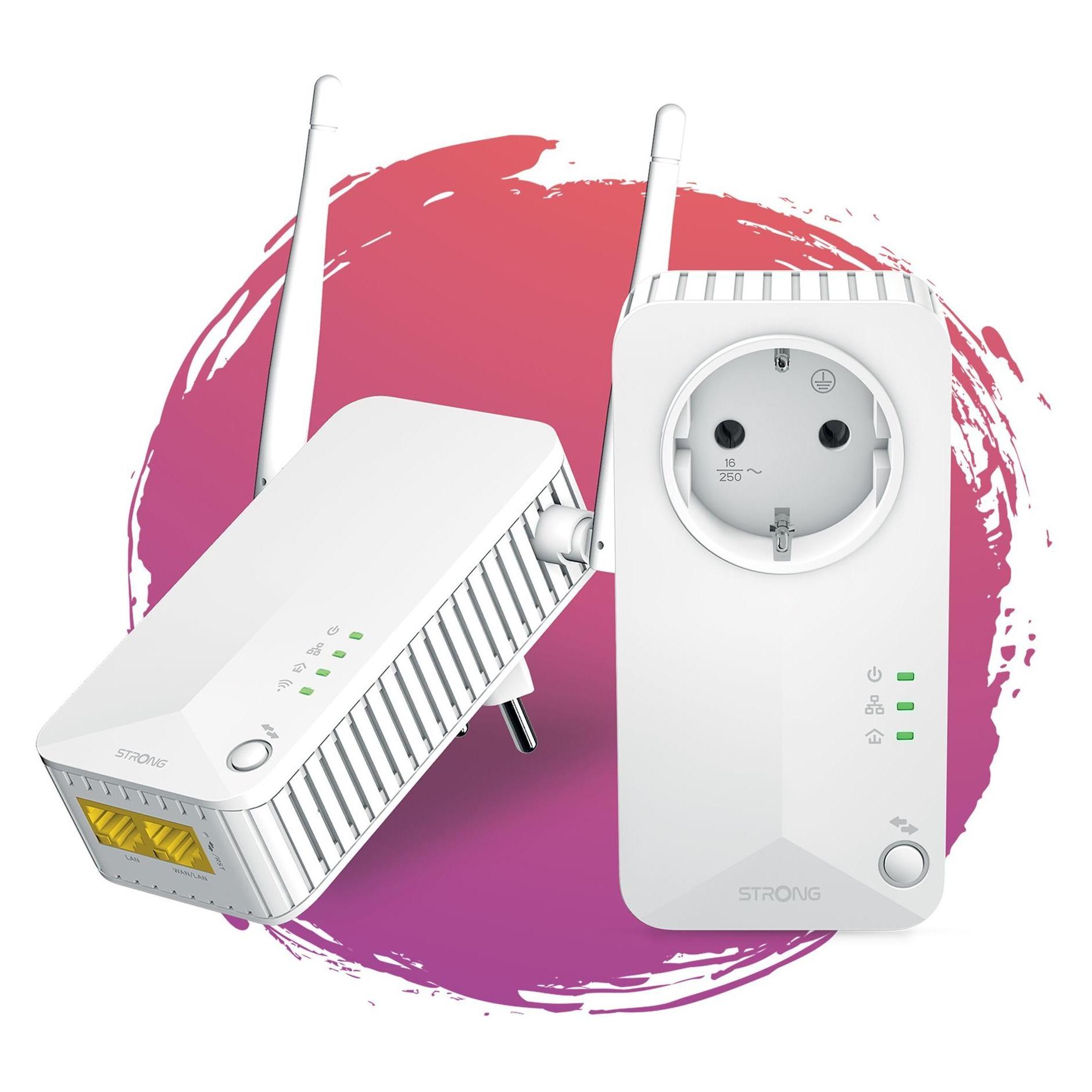 Strong Powerline Wi-Fi 600 Kit EU V2 2er-Pack (600 Mbit/s) (POWERLWF600DUOEUV2)