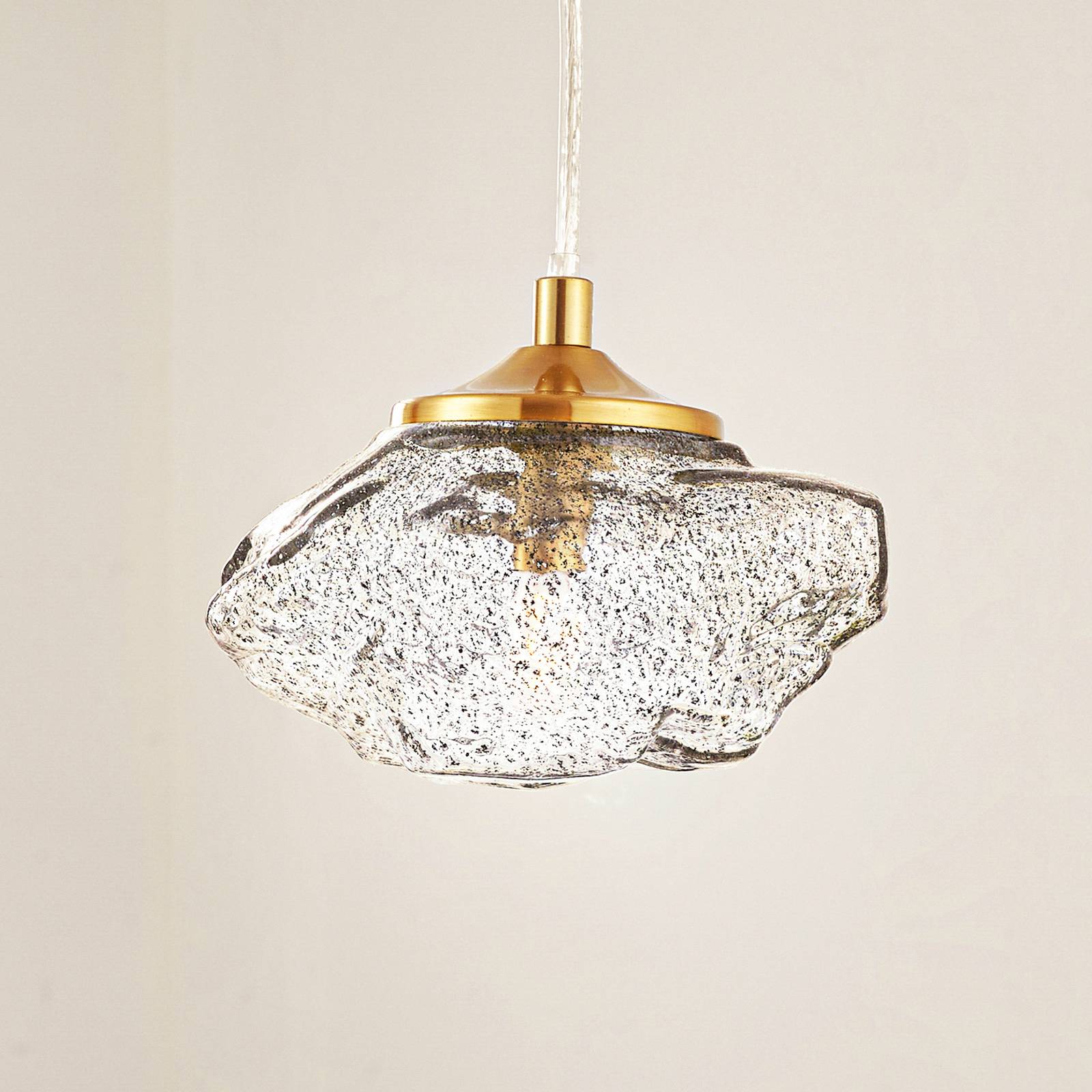 Glas Hängelampe Piatra Lindby, dimmbar, schwarz, für Wohn- / Esszimmer, Glas, Modern, Pendelleuchte