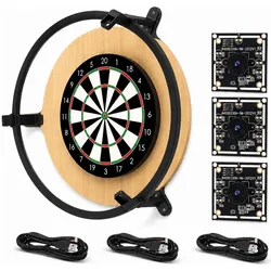 König Design Autodarts Dart Scoring System mit LED Ring 6000K & 3x OV9732 Kamera Tracking Set