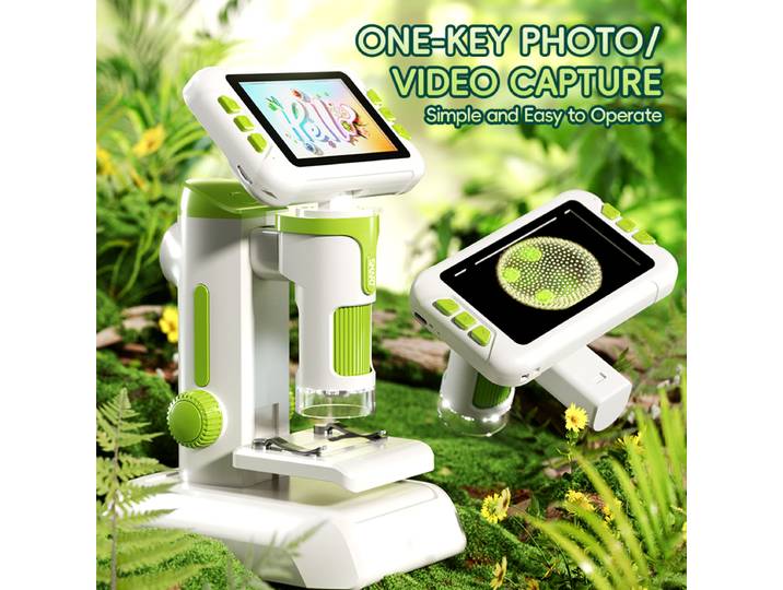 Microscope 3 en 1 1600X pour enfants, ustensiles d'expérimentation scientifique, Microscope de laboratoire biologique portatif, jouet éducatif en plein air pour enfants